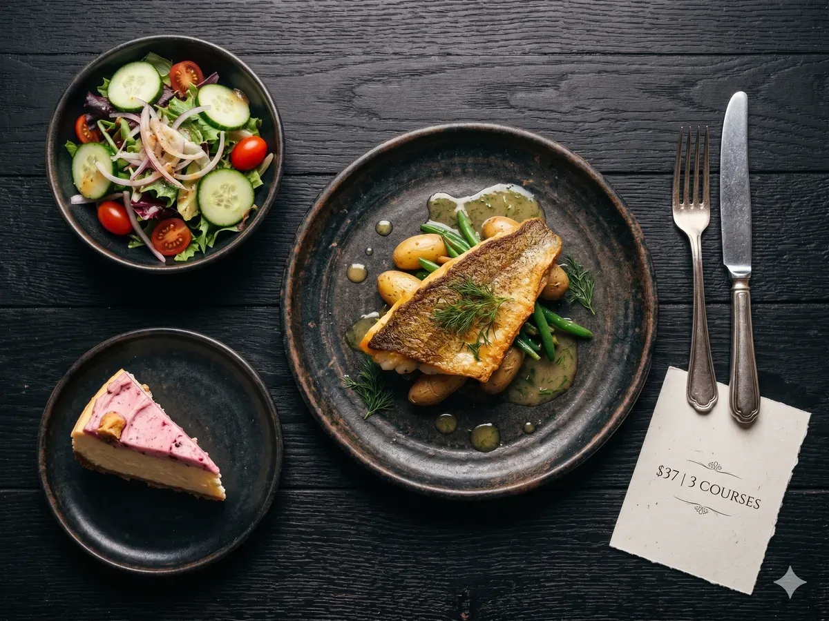 Monty's Joint 3 Course Prix Fixe Dinner featuring Pan-Seared Pickerel