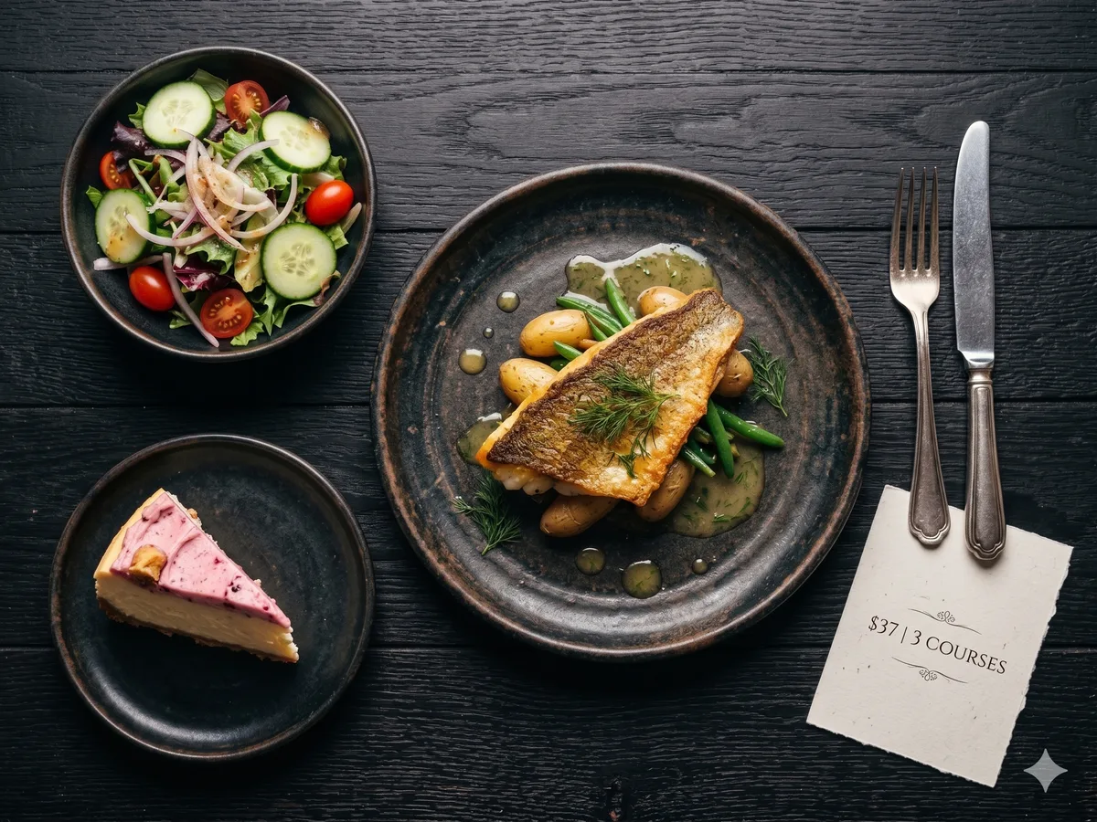 Monty's Joint 3 Course Prix Fixe Dinner featuring Pan-Seared Pickerel